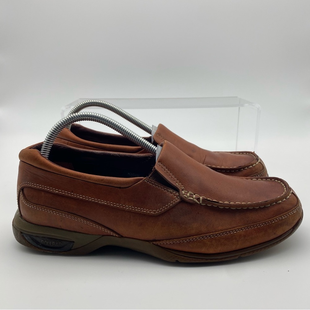 Dunham Men Size 9.5 Shoes Brown Leather Loafer Slip On Walking Boat Casual